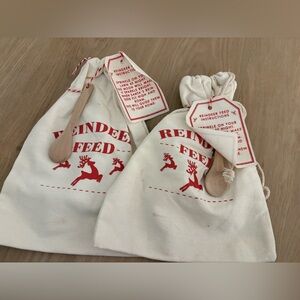 Set of 2 Target Reindeer Feed Bags with Wooden Spoon